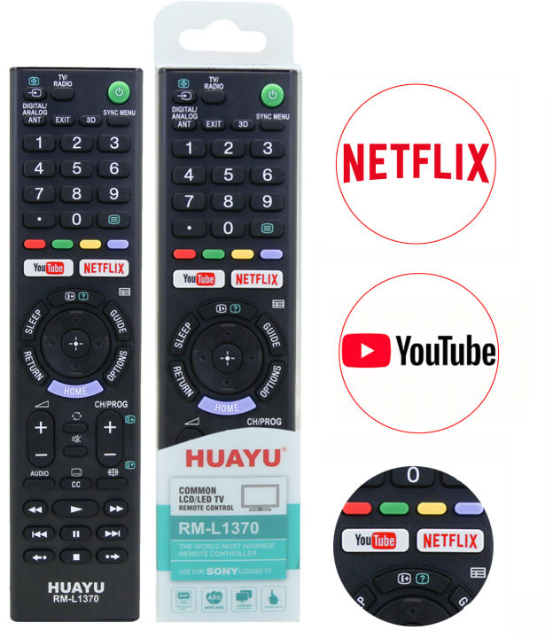 SONY Universal Remote for LCD & LED TV with Netflex & YouTub Button