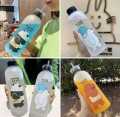Safe and Leakproof Plastic Water Bottle Panda Bear and Polar Bear Transparent. 