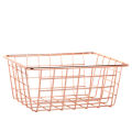 Storage Wire Basket Gold Rose Wrought Iron Wire Simple Lines Storage Basket Home Desktop Organizer Decoration. 
