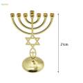 Jewish Candlestick Metal Candle Holder 7 Branch Antique Designed Height 21cm. 