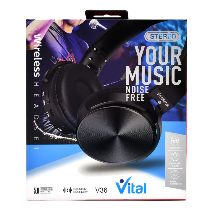 Vital V36 Wireless Gaming Headphones with Bluetooth 5.0, Clear Sound, Transparency Mode, Long Battery Life