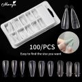 Monja 100Pcs Nail Mold Forms for Poly Extension Gel False Nails Art Tips Acrylic Fake Finger Gels UV Polish Quick Building Sculpted Fake Tips Mold DIY Manicure Design Tools. 
