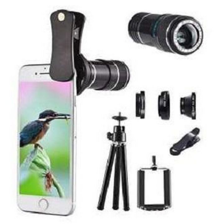 Pack of 06 - 18x - Universal Mobile Camera lens with Tripod Stand - Black and Red