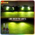 Green Color Fog Light For Car In (H11 Fitting) Lime Green Bosch 200w LED Bulbs - 2 Pcs. 