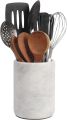 White Marble Utensil Holder Handmade Kitchen Utensils Organizer - 3.5"x 5" Inch - Mosco Traders. 