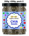 Organic Infinity Chia Seeds Raw Black Chia Seeds - 200 GM X 2 = 400g By Organic Infinity. 