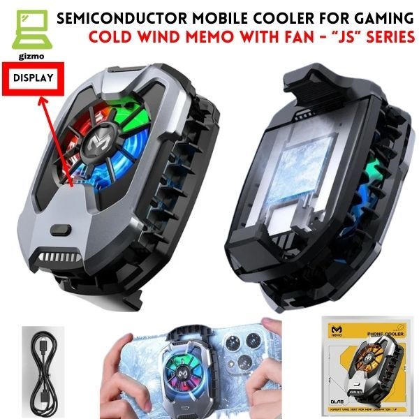 Cooling Fan For Mobile - Memo Mobile Cooling Fan - JS Series Mobile Cooler - Phone Radiator Phone Cooling Fan Case Cold Wind Handle Fan for PUBG Mobile Gaming Phone Cooler Phone Cooling Fan Case