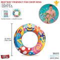 Bestway Inflatable Designer Printed Swim Ring - 22 inches For Kids Play in Swimming Pool 36013, Kids Sea Adventure Floating Ring, Swimming Essentials, Baby Lounge Swim Ring Swimming. 