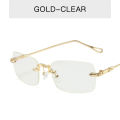 【ALLGOOD】Uni Fashion  Anti Blue Light Glasses Clear Glasses Computer Glasses WYB Style Rimless Eyeglasses Plain Eyewear Face Decor. 