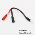 U Shape 3.5mm Stereo TRRS 4 Pole Plug for Mic and Headset Female Audio Splitter/Divider. 
