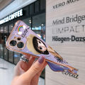 Free Lanyard for Samsung A05 Back Cover Cartoon Cute Girl Square Edge Pattern Cover Luxury Plating Soft Phone Case. 