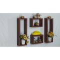 4 PIECES WALL HANGING BOXES SHELF LIGHT BROWN. 