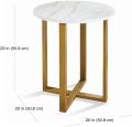 Modern Side Table with Marble Texture Finish, Ideal for Any Room. 