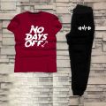 New Trendy Tracksuit No Days Off For Mens Summers T shirt and Trouser. 