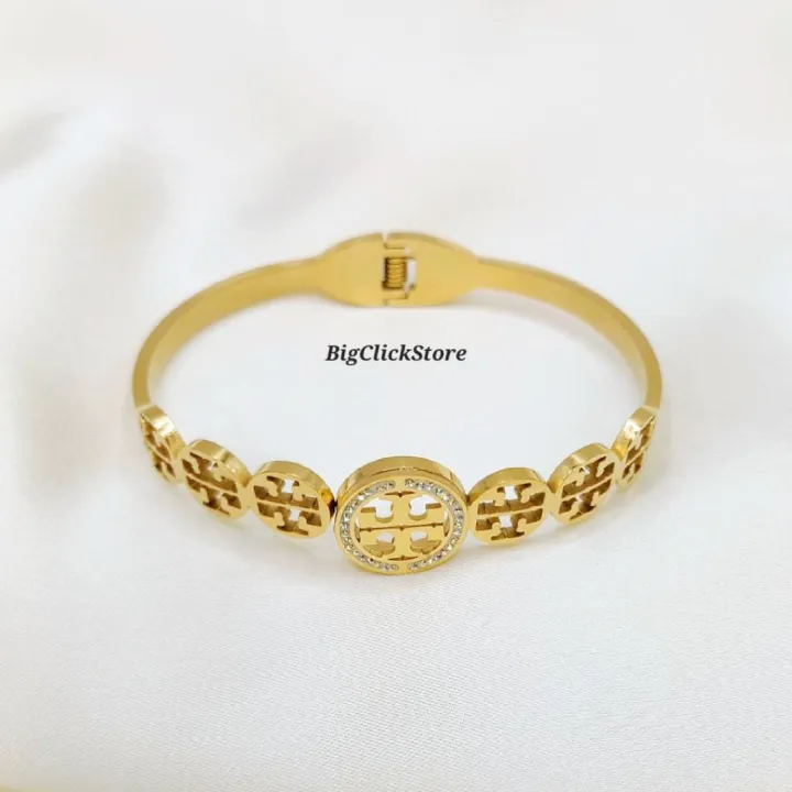 Tory%20Burch%20Diamond%20Love%20Cuff%20Bracelet%20-%20Stainless%20Steel%20Bangle%20-%20Gold%20Plated%20Cuff%20-%20%20Anti%20Tarnish%20-%20Imported%20Thai%20Quality%20Jewellery%20for%20Women%20&%20Girls%20-%20Image%202