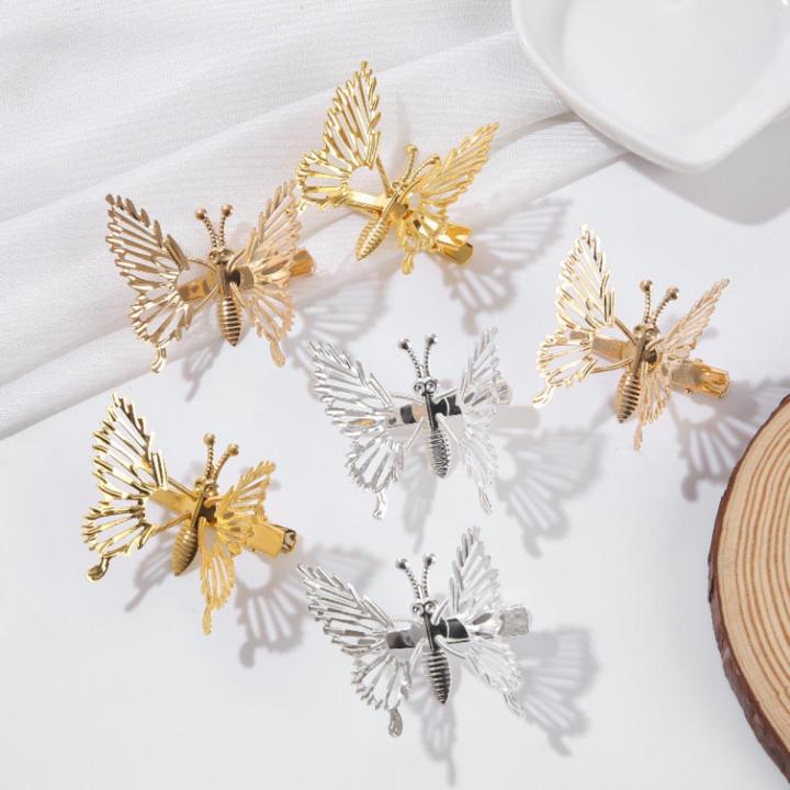 1 Pcs The Moving Butterfly Hairpin Cute Gold Hair Accessories Vintage Barrettes