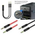 (Each) Audio Stereo Plug 3.5mm 1 Male to 2 Female Adapter Cable Spliter Connector microphone and Headphone. 