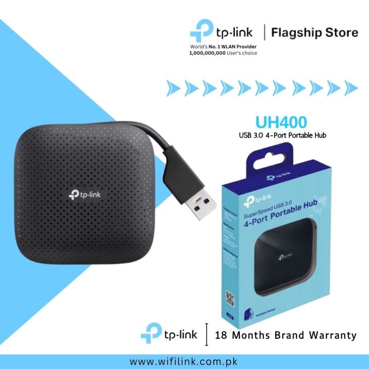 TP-Link USB 3.0  UH400 USB 3.0 4-Port Portable Hub - 18 Months Brand Warranty