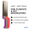 Professional-Grade Floral Foam Knife - Cut Flower Foam Blocks to Shape - Anti-Slip Ergonomic Handle - 8 Inches Sharp Steel Blade - Can Also Cut Fruit and Cake. 