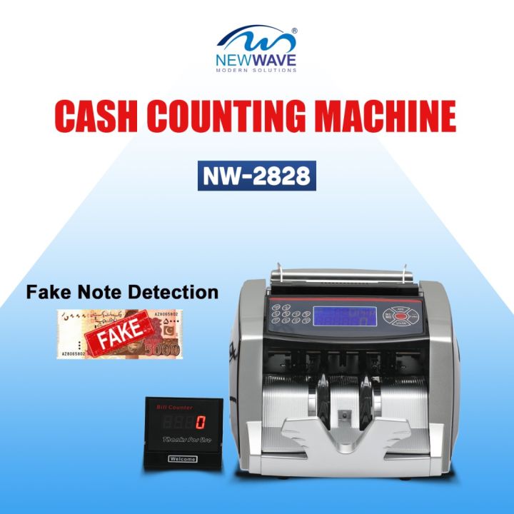 Cash/Money/Bill Counting Machine With Note Detection / Batching, Adding Function Buildin Double Lcd  And 1x External Display NW-2828 In Pakistan