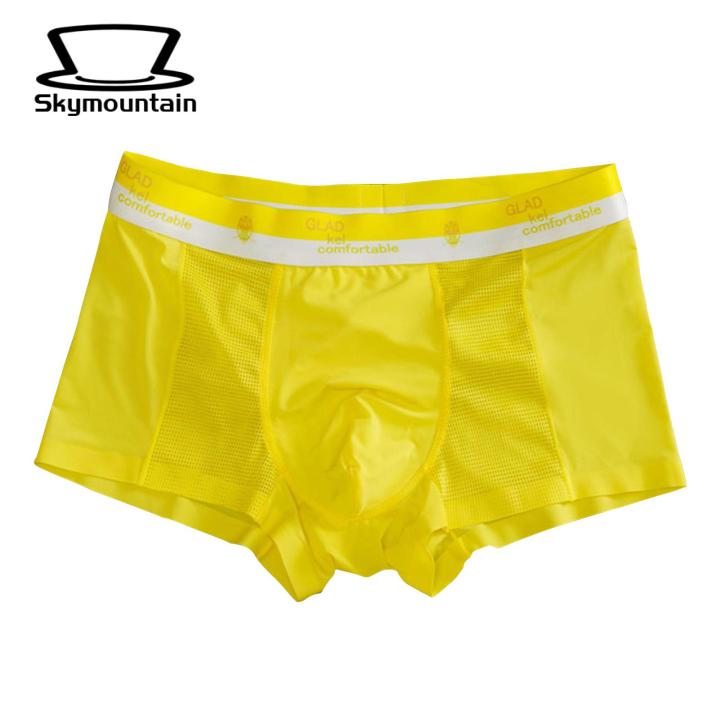 Men Underwear Men's Breathable Mesh Boxer Briefs with Elastic Waistband Lightweight Ice Silk Underwear for Comfort Style Men Boxer Briefs