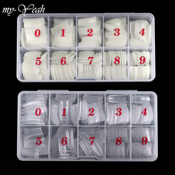 Myyeah 500 Pcs Nail Art Acrylic Polish Half Cover False Nail UV Gel
