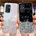 Casinglee For Samsung Galaxy A13 5G case Full Stars Moon Glitter Bling Sequins Cases Soft Back cover for Samsung A13 5G Phone cases Starry Sky Transparent For girls and Boys. 