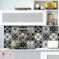 Gifts Art -  Tile Stickers Pack of 6 / 12 / 24 / 48 / 102 Pcs. 12x12 cm Black and White MultiPattern Design Wall Decorative Self Adhesive Tiles Stickers Bathroom Kitchen Sticker Wall Wallpaper Border Decoration. 