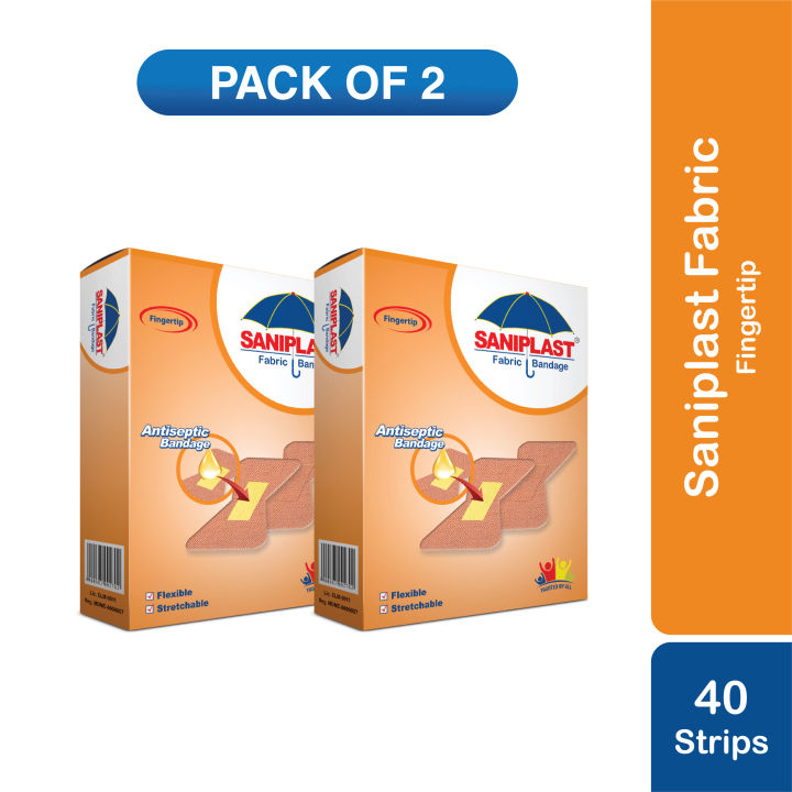 Saniplast Fabric Fingertip Bandage 20 Strips (Pack of 2)