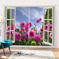 2Pcs Landscape Scenery Window Door Curtains Blinds 3D Printed Decoration. 