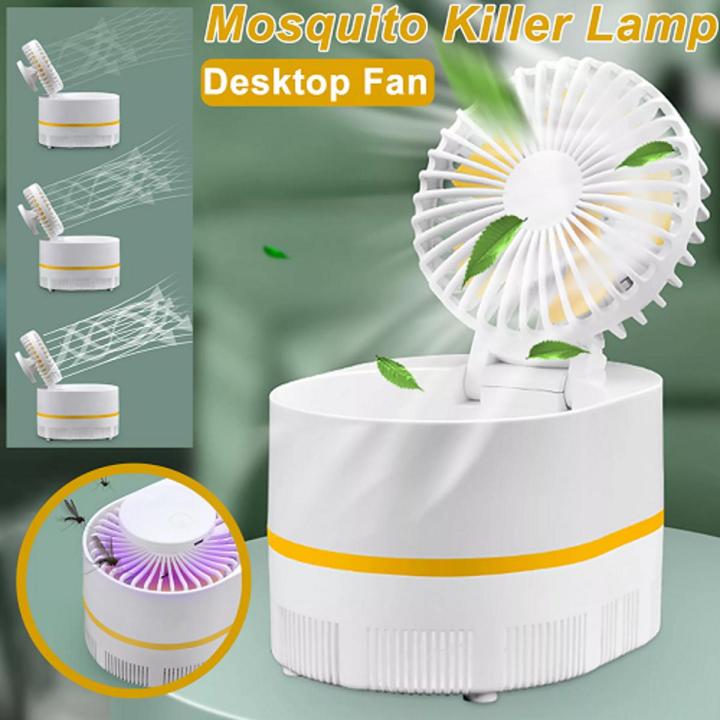 3 Speeds Portable LED Foldable Rechargeable Mosquito Killer Lamp USB Desktop Fan Insect Trap Light