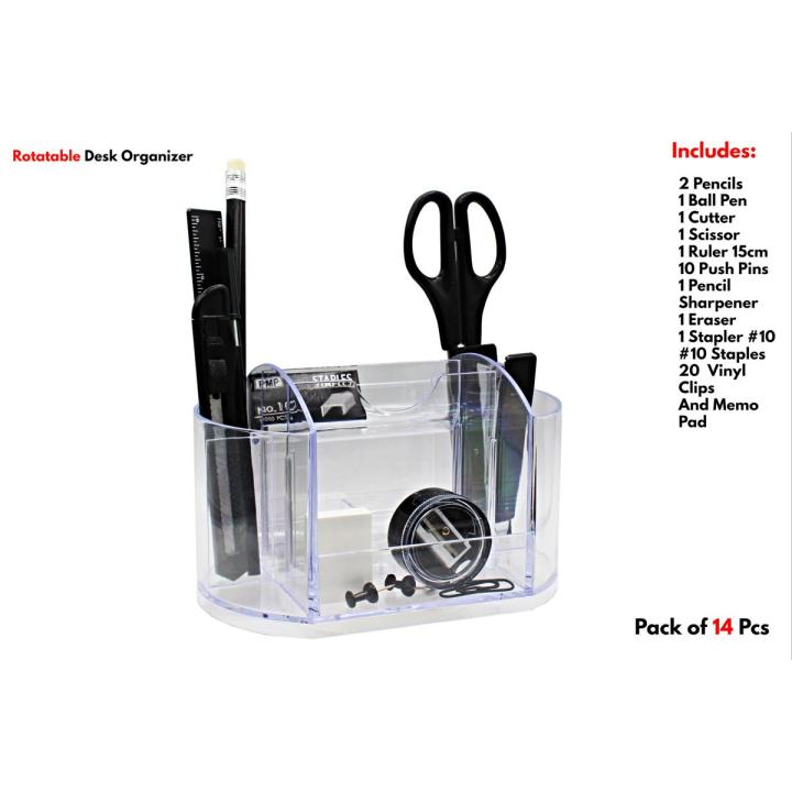 Pen Holder Stand Rotatable Office Desk Organizer and Accessories