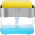 Soap Pump Dispenser with Sponge Holder Cleaning Liquid Dispenser Container Manual Press Soap Organizer Kitchen Cleaner Tool. 