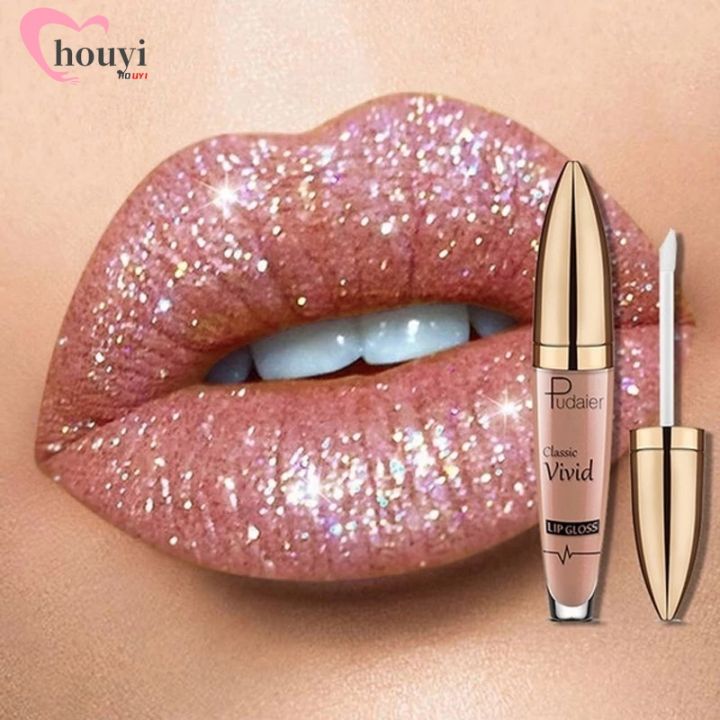 Pudaier/1Pc Diamond Liquid Lipgloss /Waterproof Long Lasting Shimmer Glitter Lip Glaze / Lip Makeup