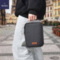WIWU Minimalist Tech Pouch Travel Electronic Organizer Bag, Waterproof Electronics Accessories Pouch Bag for Apple Pencil, Hard Drives, Power bank, Cable, Charger, Phone, USB, SD Card (Black). 