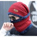 Winter Woolen Cap for Men And Women, Beanie Neck Warmer Cap Full Set, 2 Piece Garam Muffler Topi For Ladies, Winter Collection, Knitted Hat Scarf Cap, Winter Cap With Neck Cover, Cap With Neck Warmers, stylish skull cap, Thicken Hedging Balaclava Skullies. 