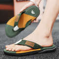 Kuluzhi 2023 New Men's Anti slip Breathable Trendy and Fashionable Herringbone Slippers. 