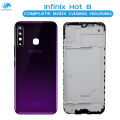 Infinix Hot 8 Housing Middle Frame With Side Button and Camera Lens Complete Body Casing Replacement For Hot 8 - Purple. 