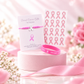 Pink Ribbon Awareness Starter Set – Bracelet, Wristband & Ribbon Stickers. 