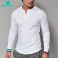 Green Home Men T-shirt Buttons Men Cotton T-shirt. 
