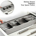 Kitchen Drawer Organizer Tray Cutlery Spoon Fork Storage Tableware Holder Rack Box Kitchen Utensil Flatware Tray. 