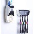Automatic Toothpaste Dispenser With Brush Stand Wall Mount Toothbrush Holder - Toothpaste Squeezer with 5 Brushes Holder Set, Kids Toothpaste Dispenser for Shower Bathroom. 
