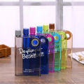 Portable Flat Kettle Fashion Sport Drinking Water Bottle A5 Notebook Paper Cup Frosted Plastic Water Bottle BPA Free 350ML. 