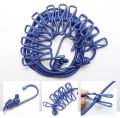 Clothesline Rope Elastic Cloth Drying Hanging Rope with 12 Clips and 2 Hooks Travel Clothesline Hanging Laundry Drying Rope 180CM. 