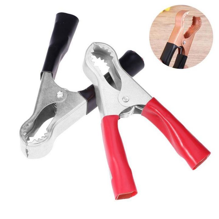 2pcs Copper Car Battery Clipper Battery Clips Connected Clip Toothed Charger Accessories For Jumping Start Cable Circuit Vehicle Auto Cars