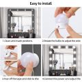 Vanity Light LED Bulbs for Makeup Mirror Stand  10 Bulbs with 3 Light Modes. 