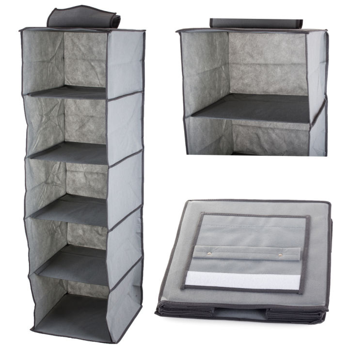 Closet%20Organizer%20Hanging%20Storage%20Bag%20Wardrobe%20Cloth%20Organizer%205/6%20Layers%20Shelf%20Foldable%20Clothing%20Storage%20Rack%20Shelves%20-%20Image%203