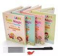 Sank Magic Practice Copybook (4 Books + Magic Pen) Sank Magic Book for Montessori Children Tracing Handwriting First Preschool Baby, Reusable - Number & Letter Tracing Books, Learning Books for Kids. 