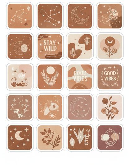 Sticker Stetic Aesthetic Sticker Pack Of 20 Aesthetic Sticker Boho & Pastel Designs ...