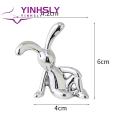 Yinhsly Desktop Rabbit Ornament Adorable Bunny Figurine Set for Car Dashboard Decoration Perfect Christmas Gift for Long Ear Bunny Figurine. 